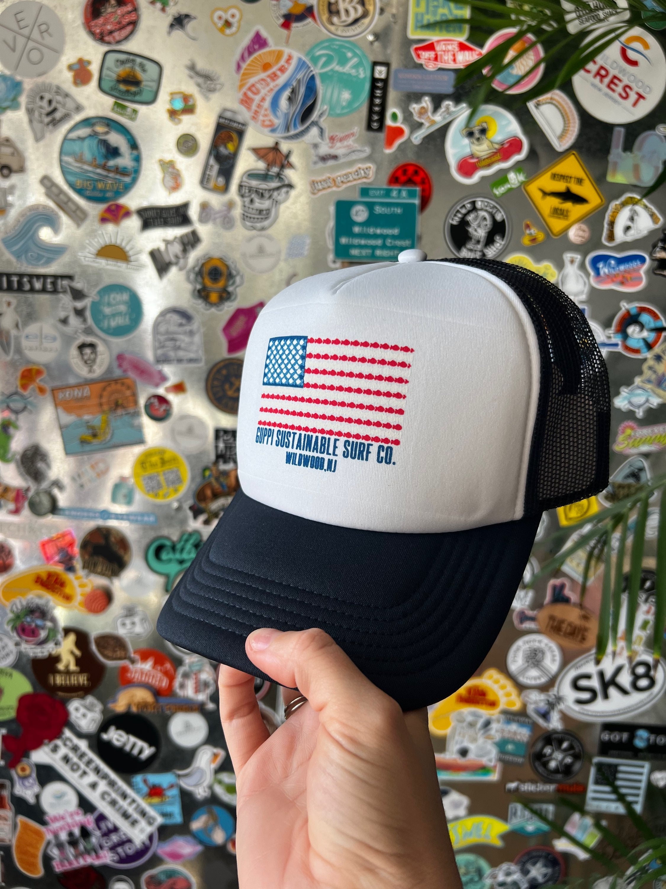 Red White & Guppi Trucker image 1
