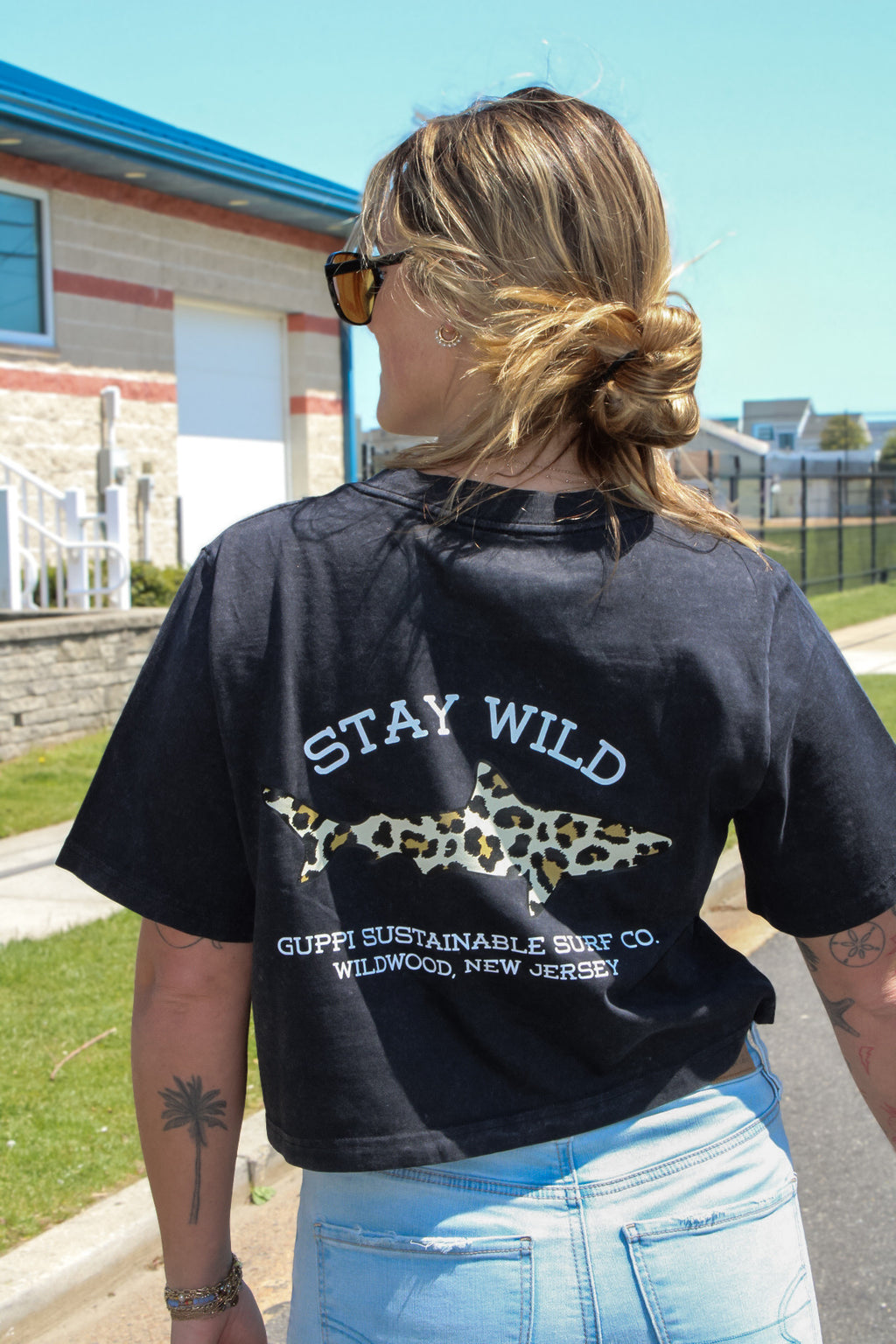 Stay Wild Stone Wash Crop