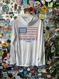 SPF 50+ Recycled Red, White, & Guppi Hoodie image 0
