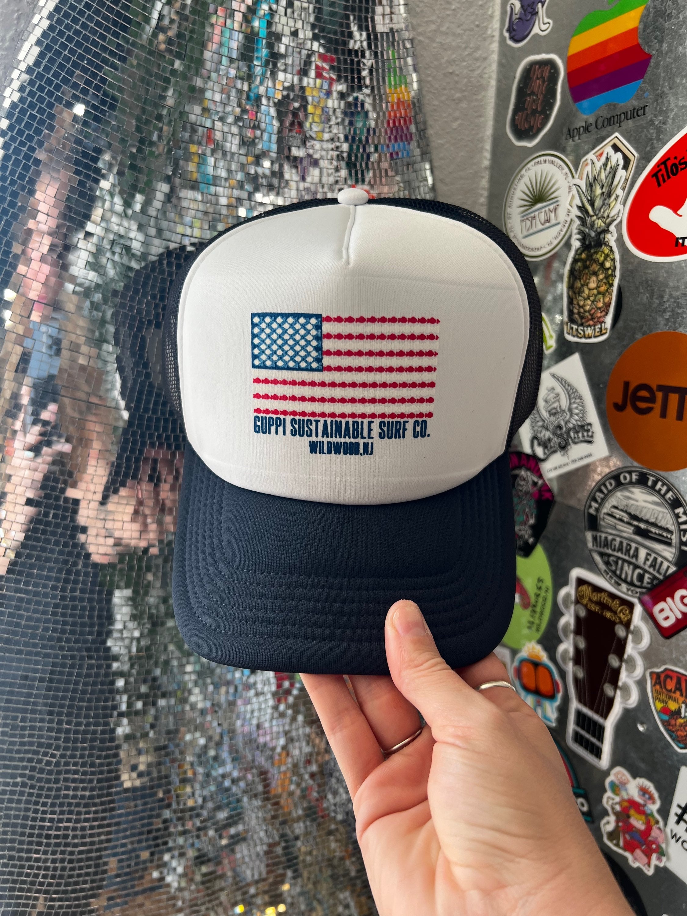 Red White & Guppi Trucker image 2