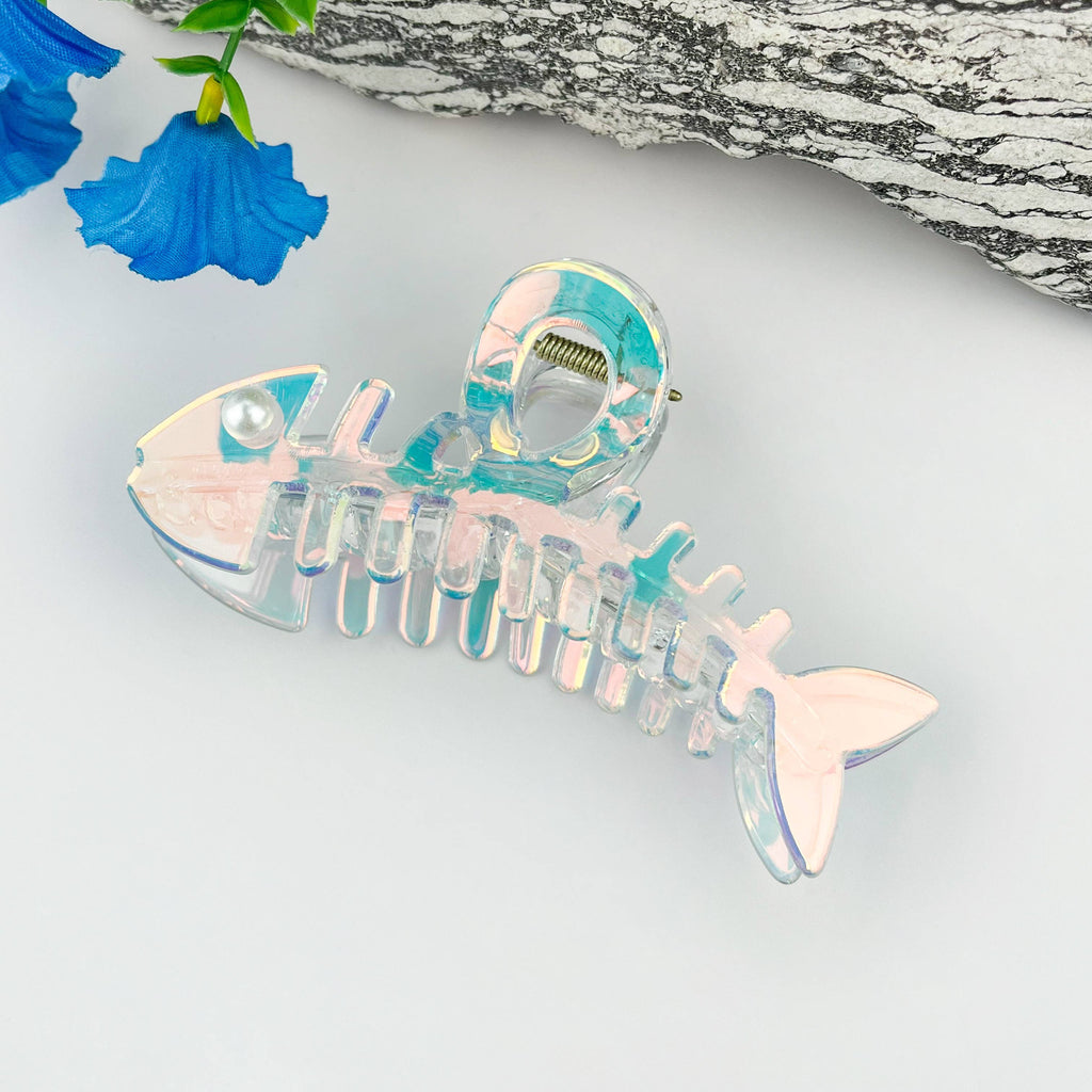 Pearl Fishbone Hair Claw Clip